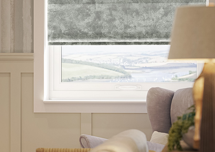 Cyrus Crushed Velvet, Grey - Twist&Fit Roman Blind - Image 5